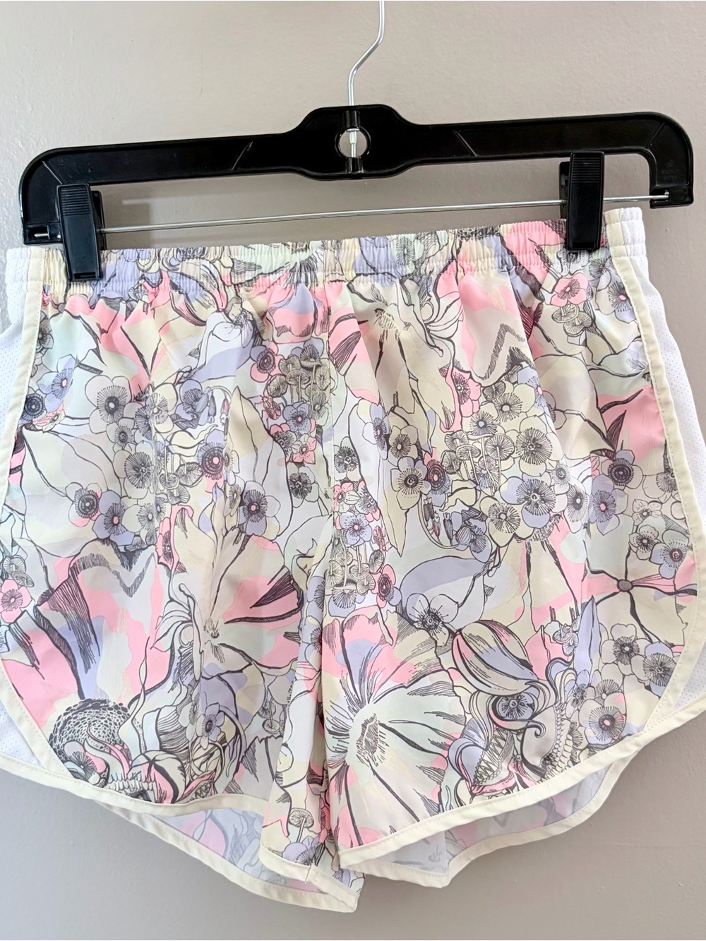 Nike Floral Print Kids Shorts - Pastel Pink, Lilac & Cream